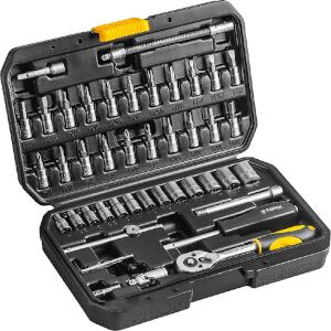 Socket Wrenches, 46 Pcs, 1/4, 
