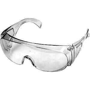 Safety Glasses, White, 100% Po
