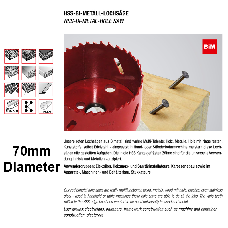 BiMetal Hole Saw 70Mm