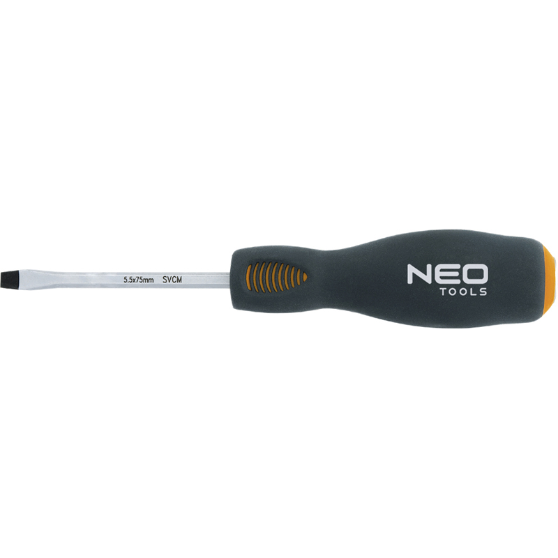 Go Through Slotted Screwdriver, S2, Metal Tipped Handle Designed For Tapping, Blade Hardness 56