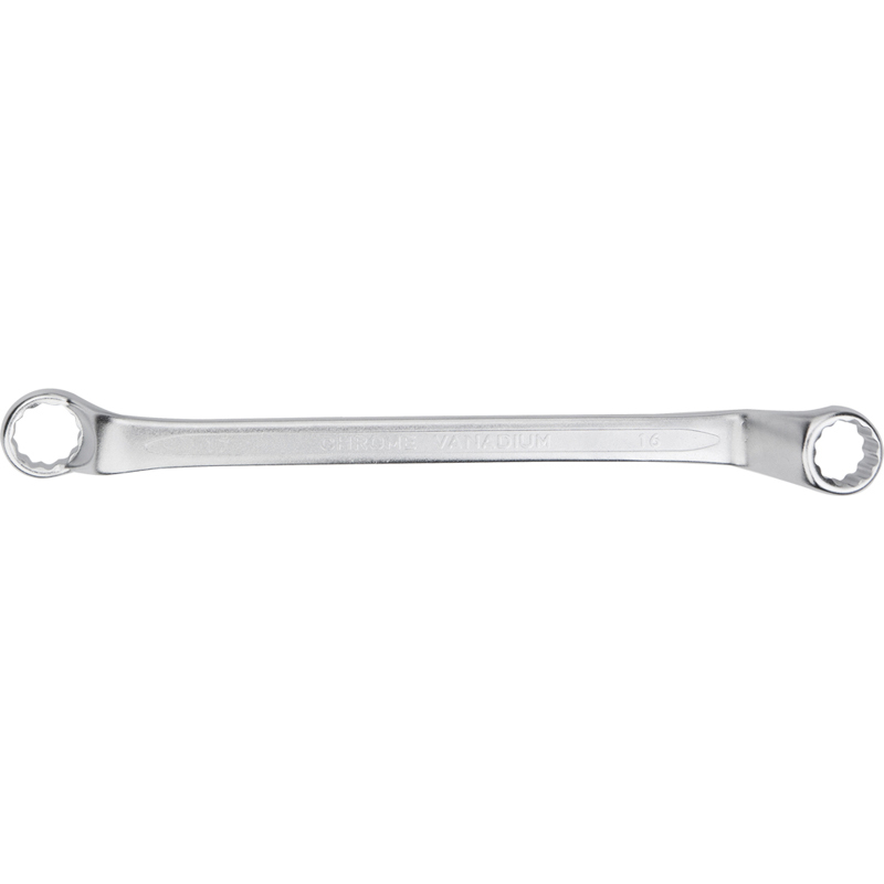 Offset Ring Spanner, Crv Steel, Din838, Embossed, Satin Finish